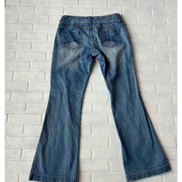 Kali Denim Company Wide Leg Bootcut Light Wash Denim Jeans Y2K Style -sz 15 - Picture 2 of 7